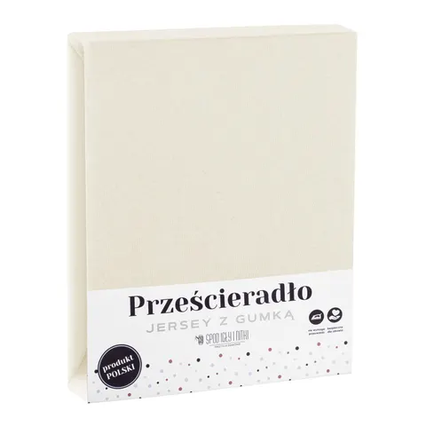 Prześcieradło Jersey Z Gumką Kremowy
