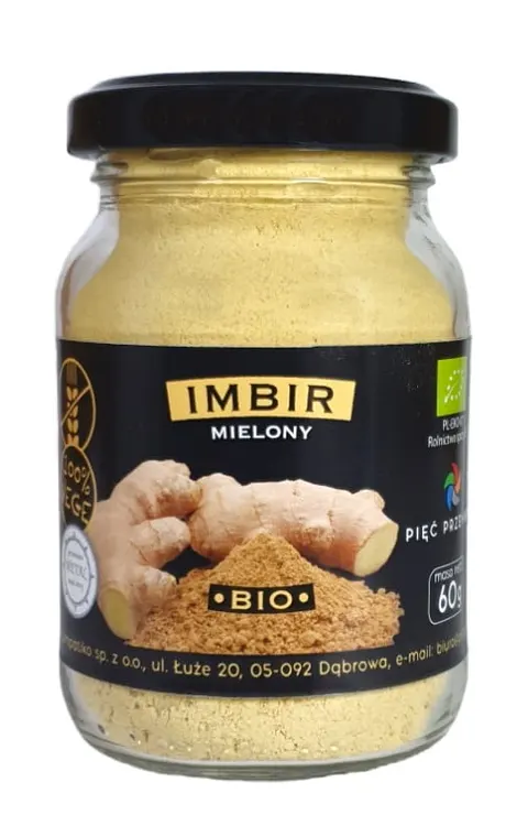 Imbir Mielony Bezglutenowy BIO 60 g Pięć Przemian