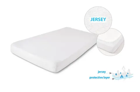 prześcieradło nieprzemakalne z gumką jersey Biały