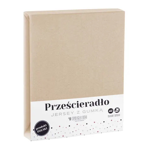 Prześcieradło Jersey Z Gumką Jasny Beż
