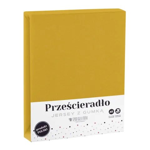 Prześcieradło Jersey Z Gumką Musztardowy