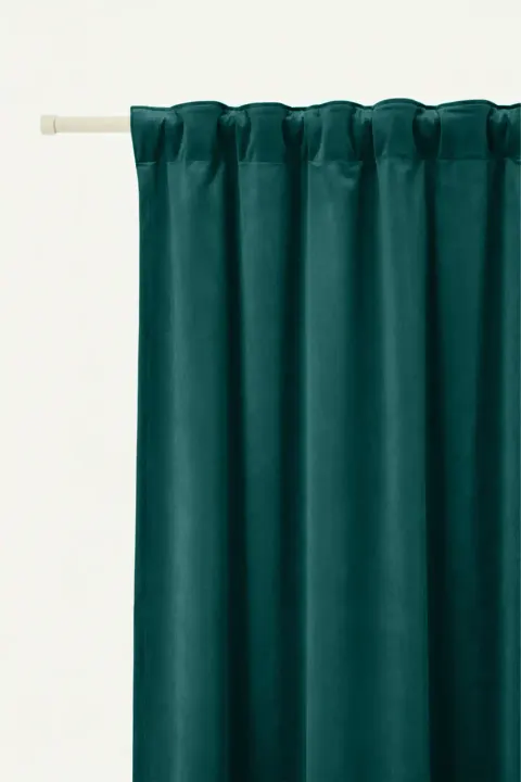 Zasłona gotowa Velvet TAŚMA 140x270 (turkusowa)