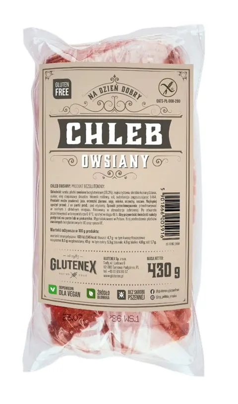 Chleb Owsiany Bezglutenowy 430 g Glutenex