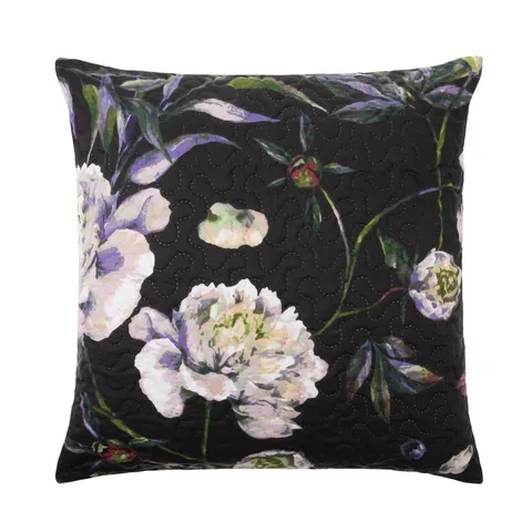 Poszewka Do Narzuty w Kwiaty PEONY Czarny