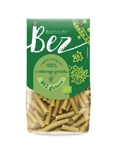 Makaron Proteinowy z Groszku Zielonego Rurka Bezglutenowy BIO 250 g Bartolini