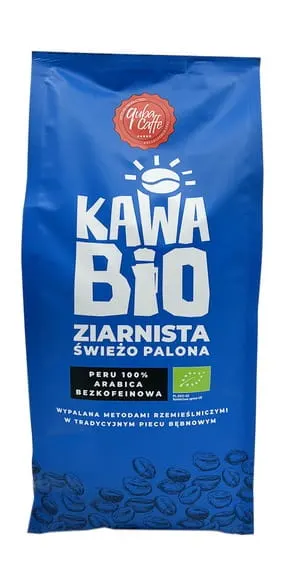 Kawa Ziarnista Bezkofeinowa Arabica 100% Peru BIO 1 kg Quba Caffe