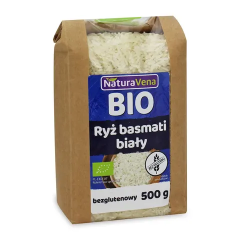 Ryż Basmati Biały Bezglutenowy BIO 500 g Naturavena