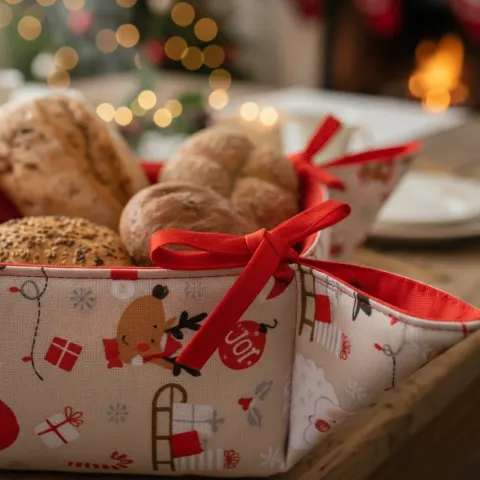 Świąteczny Koszyk Na Pieczywo SANTA