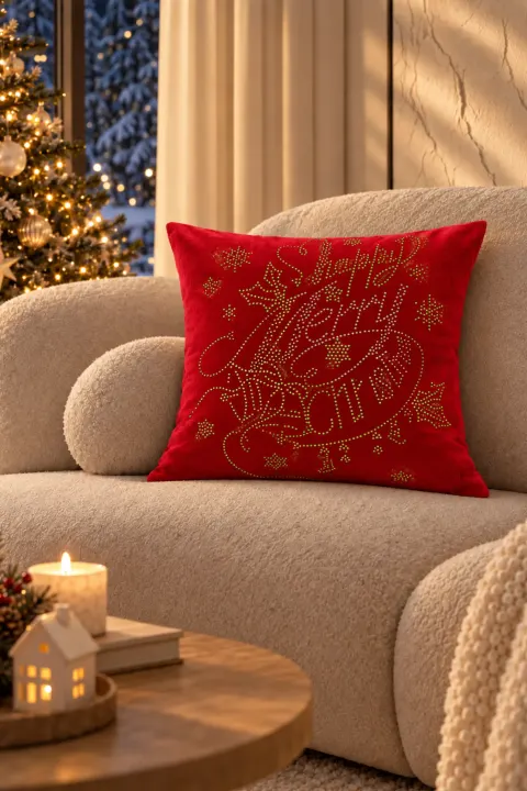 Poszewka Świąteczna CAROL Czerwona