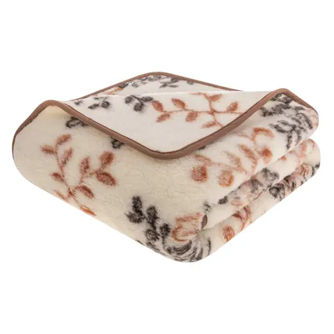 Wełniany Koc MERINO KWIATY