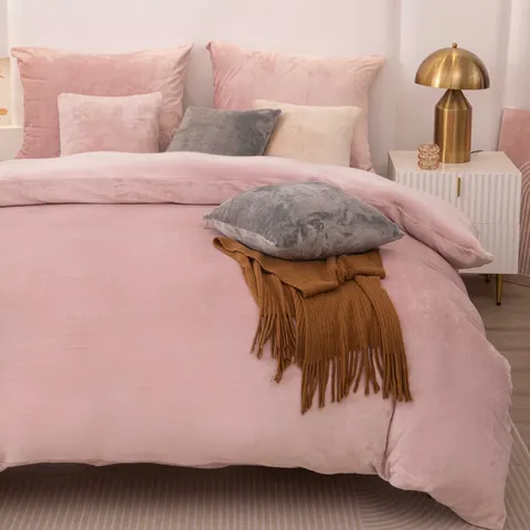 Pościel Polarowa z Mikrofibry COZY Pudrowy