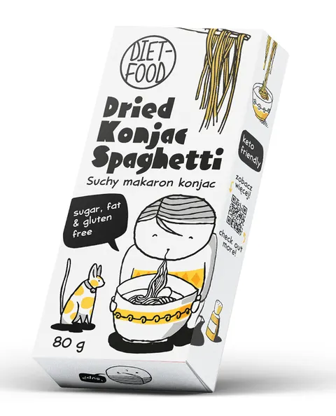 Makaron Suchy Konjac Spaghetti Bezglutenowy 80 g Diet Food