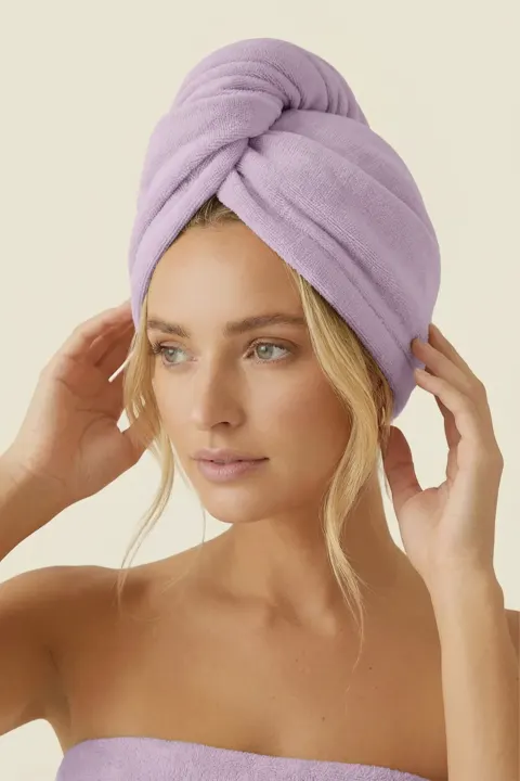 Turban Ręcznik Do Włosów ACTIVE Lawendowy