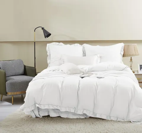 Pościel z Falbanką RUFFY Biały