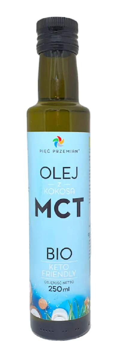 Olej Kokosowy MCT Keto Bezglutenowy BIO 250 ml Pięć Przemian