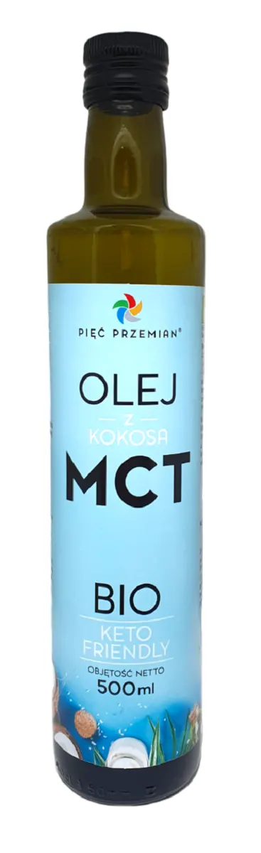 Olej Kokosowy MCT Keto Bezglutenowy BIO 500 ml Pięć Przemian