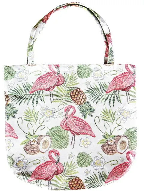 Torba Gobelinowa Flamingi Ecru