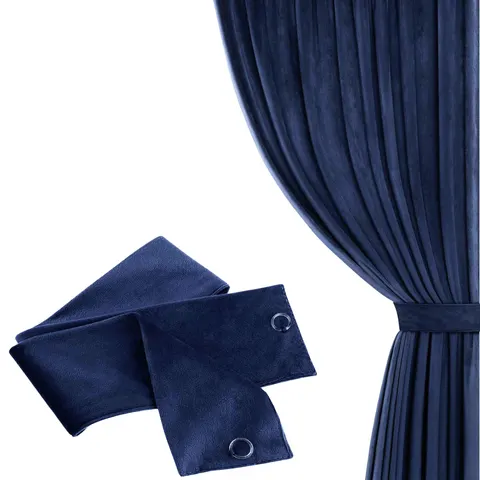 Szarfa do Zasłony Welurowa 8x140 Velvet Soft Granatowy
