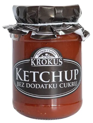 Ketchup Bez Dodatku Cukrów Bezglutenowy 180 g Krokus