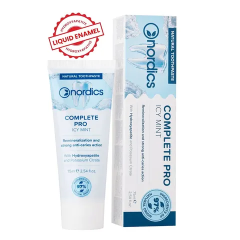 Pasta do Zębów Remineralizująca Complete Pro z Płynnym Szkliwem bez Fluoru 75 ml Nordics