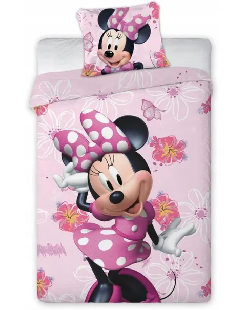 Dziecięca Pościel Bawełniana MINNIE Różowy