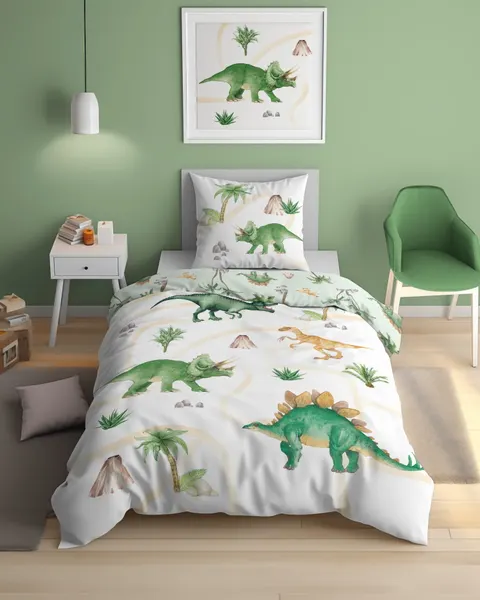 Pościel Bawełniana Młodzieżowa Dinozaury 5704A
