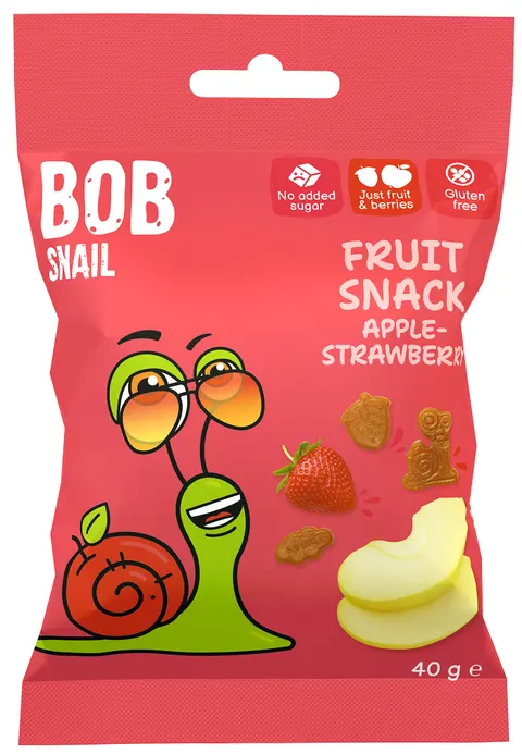 Żelki Jabłko - Truskawka bez Żelatyny Bezglutenowe 40 g Bob Snail