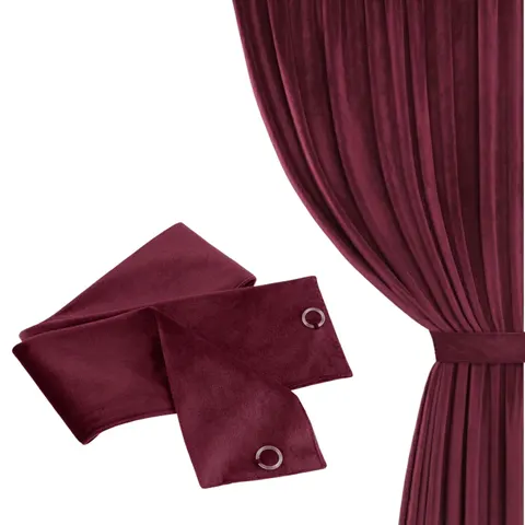 Szarfa do Zasłony Welurowa 8x140 Velvet Soft Bordowy