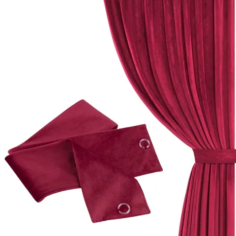 Szarfa do Zasłony Welurowa 8x140 Velvet Soft Czerwony