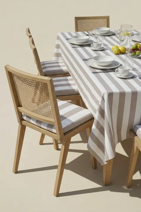 Obrus Ogrodowy Wodoodporny STRIPES Beżowy