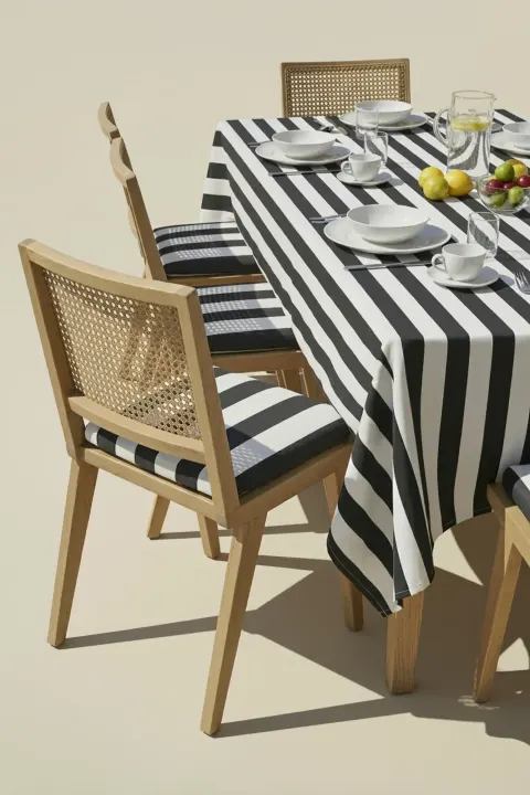 Obrus Ogrodowy Wodoodporny STRIPES Grafitowy
