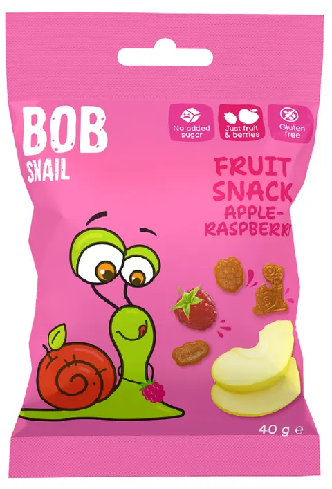 Żelki Jabłko - Malina bez Żelatyny Bezglutenowe 40 g Bob Snail
