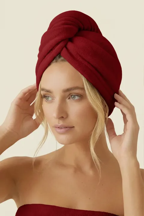 Turban Ręcznik Do Włosów ACTIVE Czerwony
