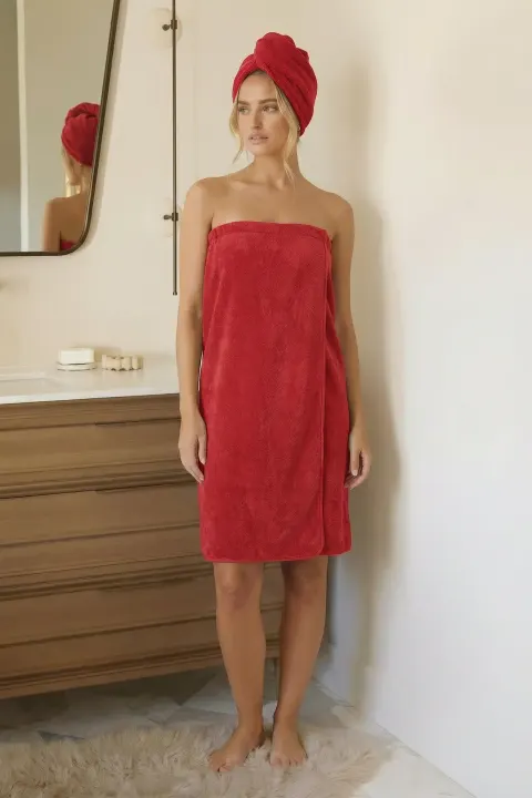 Pareo Damski Ręcznik do Sauny SPA ACTIVE Czerwony