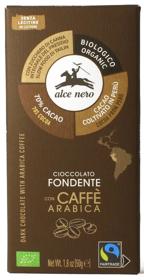Czekolada Gorzka z Kawą Fair Trade Bezglutenowa BIO 50 g Alce Nero