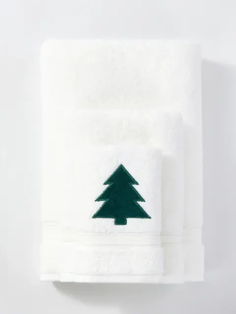 Świąteczny Ręcznik Bawełniany CHRISTMAS TREE Biały