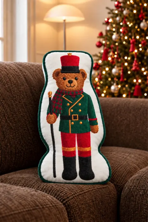 Dekoracyjna Poduszka Świąteczna Miś BEAR