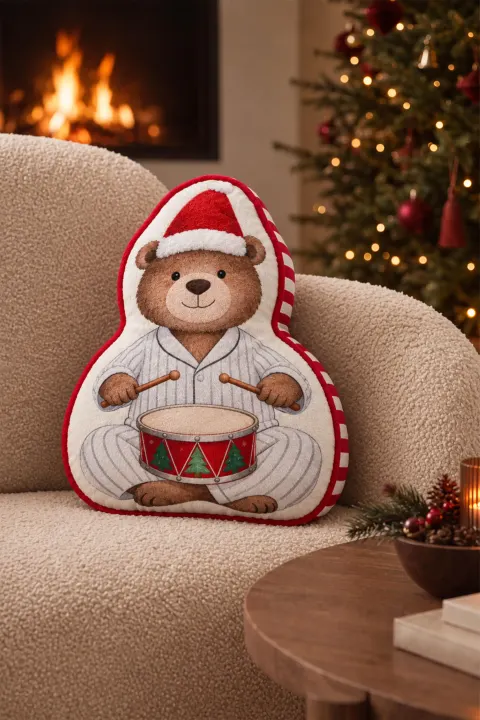 Dekoracyjna Poduszka Świąteczna Miś PYJAMA BEAR
