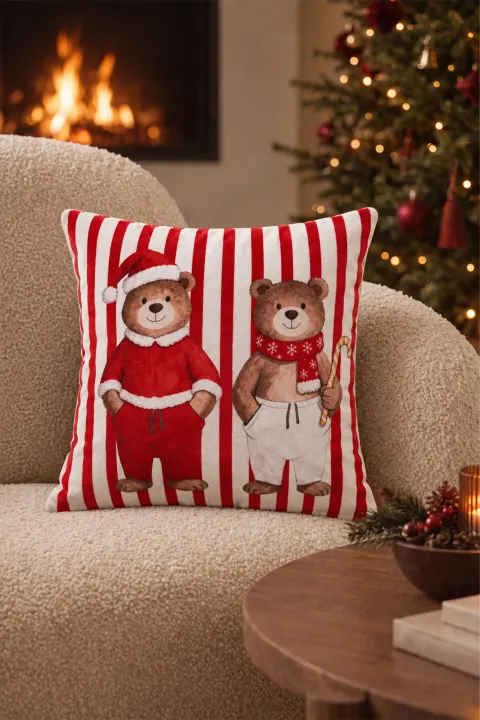 Welurowa Poszewka Świąteczna PYJAMA BEARS