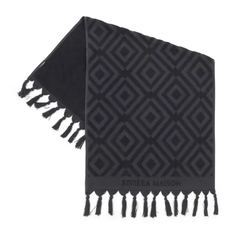 Ręcznik RM Chic Riviera Maison antracyt 100x50