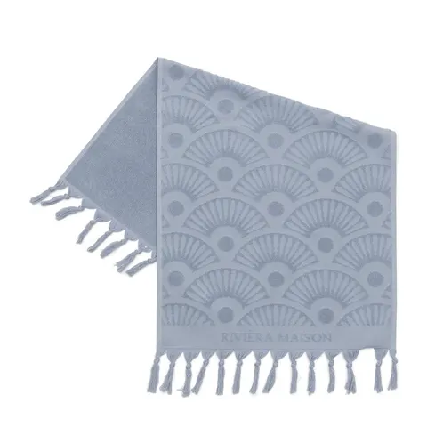 Ręcznik RM Wave Riviera Maison 100x50 niebieski