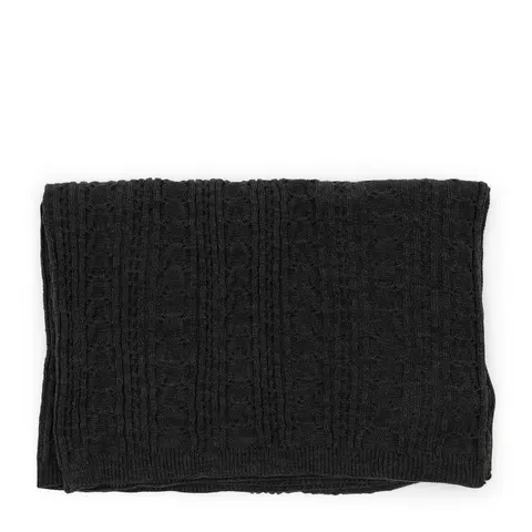 Pled Charcoal Cable Throw Riviera Maison 170x130