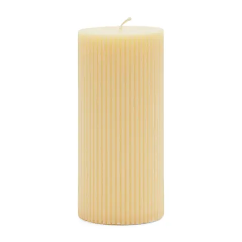 Świeca Pillar Candle Rib Yellow Riviera Maison 7x15