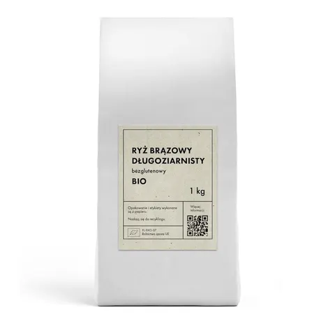Ryż Brązowy Długoziarnisty Bezglutenowy BIO 1 kg The Planet