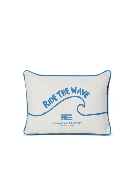 Poduszka Ride The Wave Small Organic Cotton Lexington 30x40 White/Blue