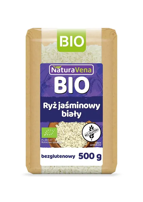 Ryż Jaśminowy Biały Bezglutenowy BIO 500 g Naturavena
