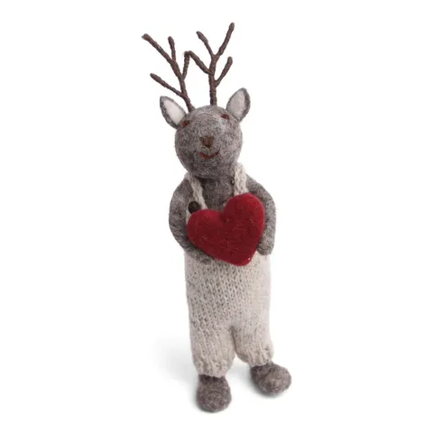 Big Grey Boy Deer with Heart Gry & Sif