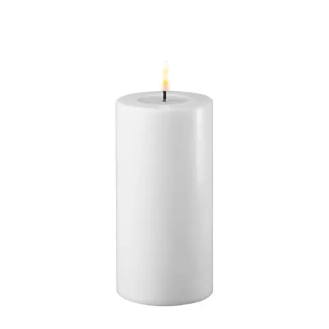Świeca Biała LED Block D: 7,5x 12,5cm Outdoor