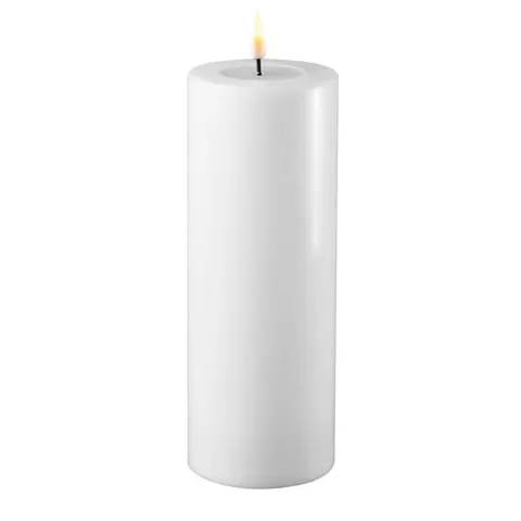 Świeca Biała LED Block D: 7,5x 15cm Outdoor