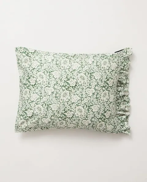 Poszewka na poduszkę Cotton Sateen Green Floral Printed Lexington 50x70